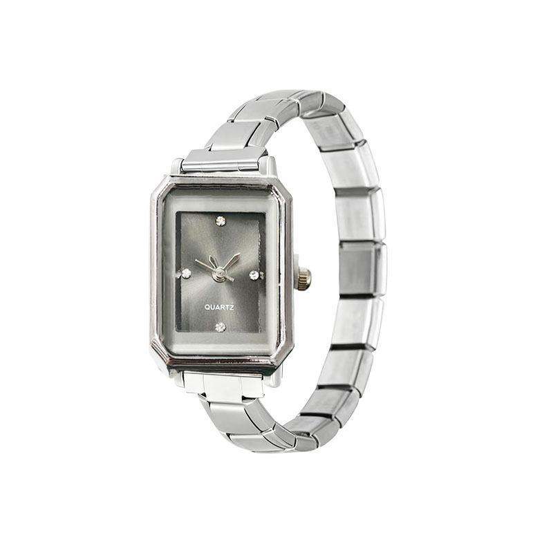 Simple Square Octagon Dial DIY Module Watch Multicolor Leopard Print Dial Stainless Steel Band Casual Ladies Quartz Wristwatch
