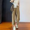 Quick-drying Wide-leg Pants for Women In Spring and Summer New Straight-leg Pants Large Size Loose Casual Sports High Waist Nine-point Pants Thin
