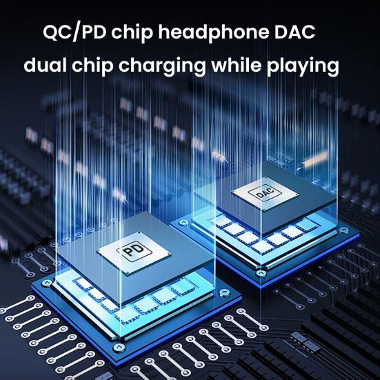 Адаптер USB C на 3,5 мм аудиоразъем с быстрой зарядкой PD 100 Вт, двухпортовый адаптер, универсальный адаптер для наушников