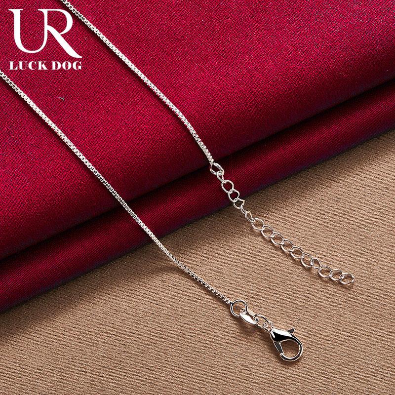 925 Sterling Silver Solid Clover Pendant Box Chain Fashionable Wedding Jewelry