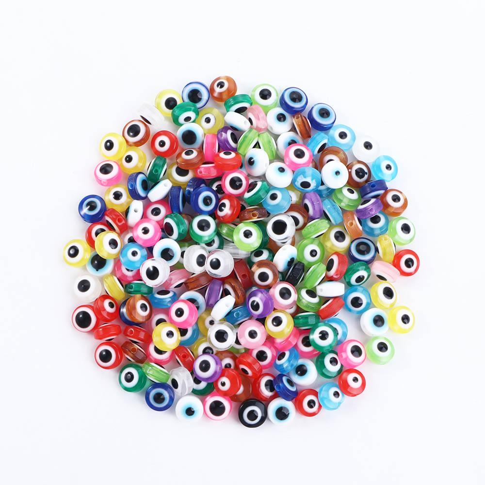 Handmade Student Jewelry Making Accessories Demon Eye Beads Oval Shape Spacer Beads DIY Crafts