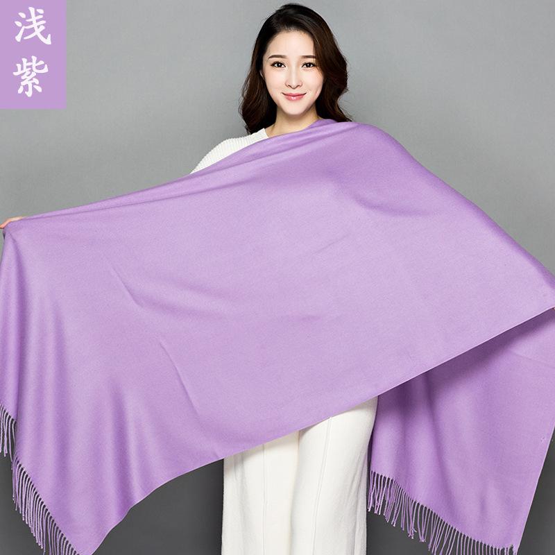 70 * 200cm Autumn And Winter New Women'S Solid Color Versatile Simple Tassel Imitation Cashmere Mohair Scarf Warm Scarf Atmosphere Shawl