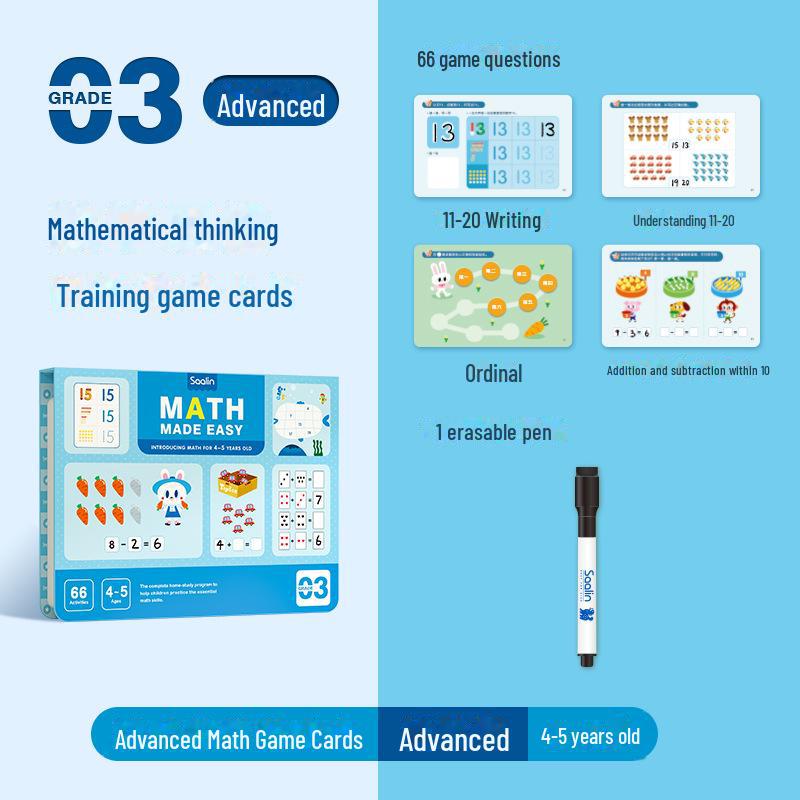 Saalin Math Training Cards: Educational Toys for All Ages, Family Edition, Pre-Primary To Primary School Transition