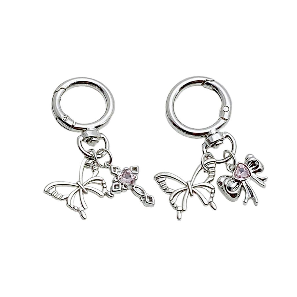 Elegant Butterfly Bows Shaped Keyring Versatile Fashion Accessory for Women Bag Pendant Phone Charm and Keychain
