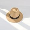 Band Decor Flat Dome Straw Hat Folding Thin Non-stuffy Anti-UV Men Big Brim Sunscreen Jazz Hat Fashion Accessories