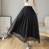Summer Female Clothing Dress Solid Women's Loose Versatile Elastic Waist Elegant Pant Skirt