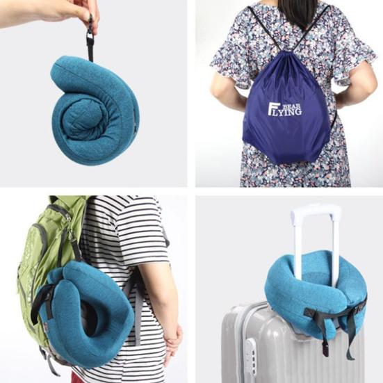 Подушка U-образной формы с защитой от затылка из пеноматериала с эффектом памяти, толстая эластичная, медленно отскакивающая, подушка для шеи для путешествий