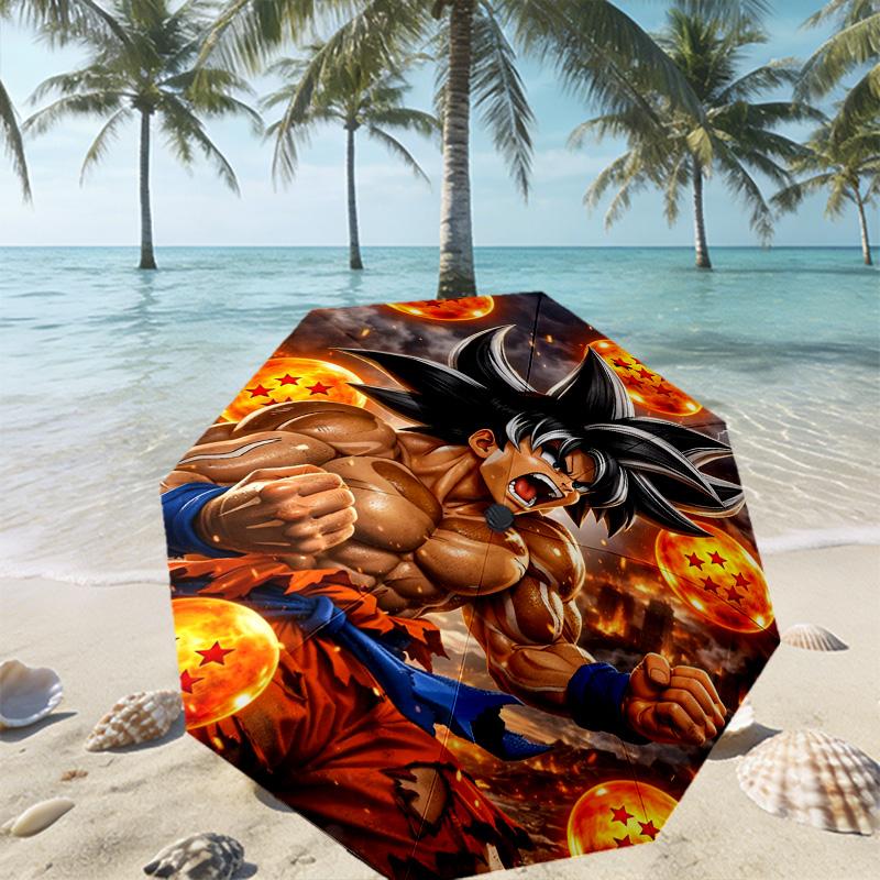 Зонт с принтом DRAGON BALL Автоматическое открытие/закрытие - Портативная складная конструкция - Для ежедневного использования в путешествиях/на природе - Подарок на день рождения