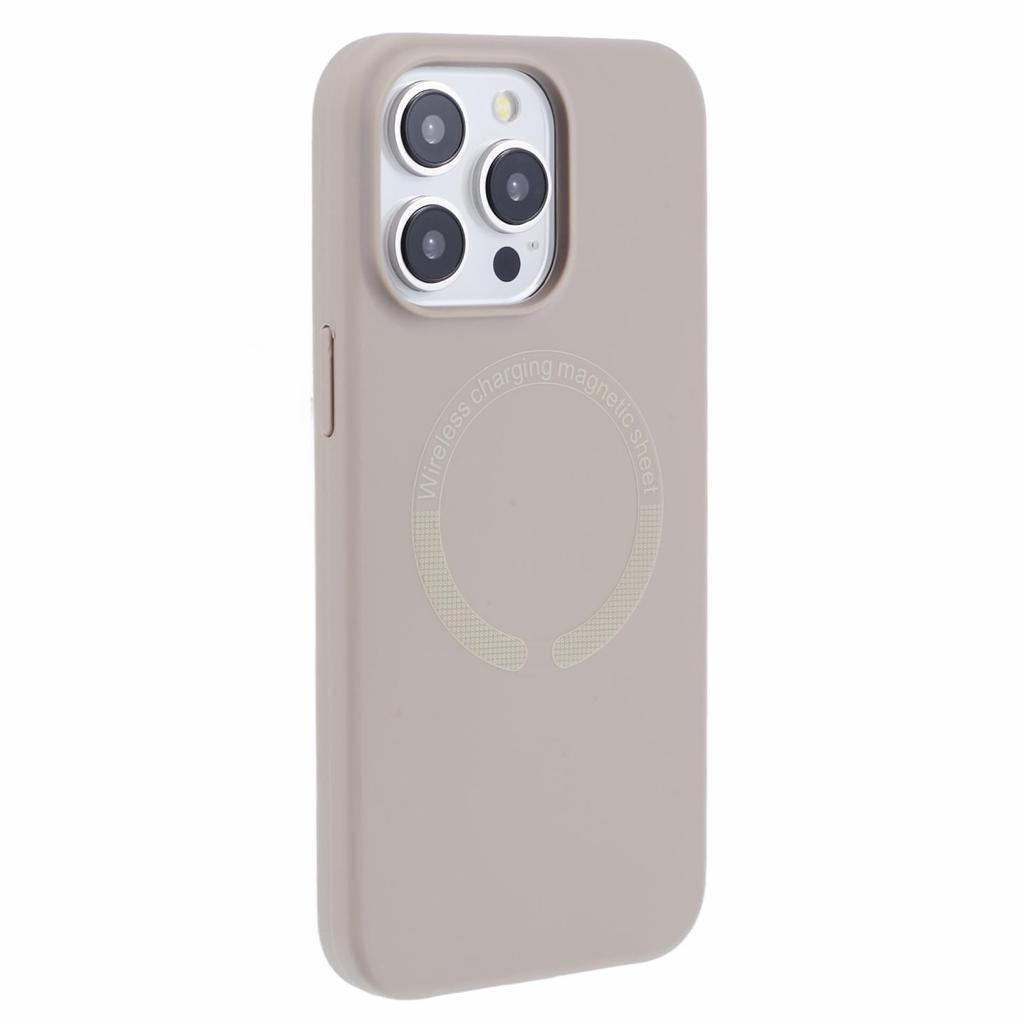 BJT Series For iPhone 15 Pro Max Magnetic Case TPU+Silicone Back Shell with Fabric Lining