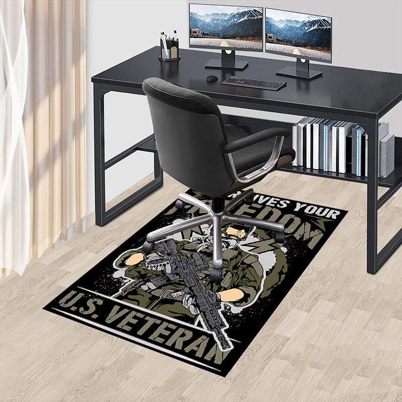 1pc THEIR LIVES YOUR FREEDOM U.S.VETERAN Carpet, Office Rug Outdoor Mat Home Decor Area Carpet Festival