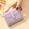 Women's Korean Retro Crocodile Pattern Wallet with Multi-Card Slots and Coin Purse