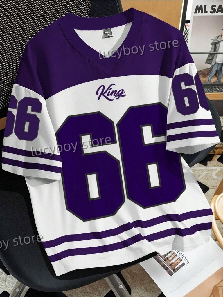 Мужская футболка с принтом «3D KING» с номером 66, мужская спортивная футболка с коротким рукавом, винтажная одежда больших размеров