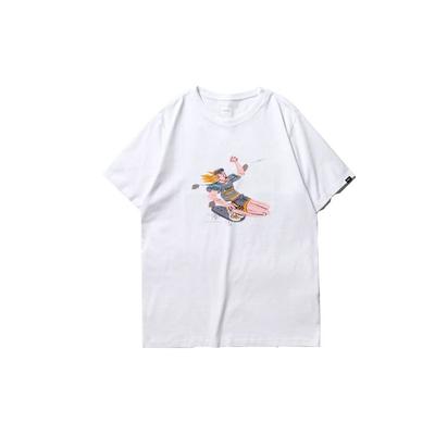 Vans Мужская футболка с коротким рукавом и мультяшным принтом в сотрудничестве с азиатскими художниками, белые VN0A4P5JWHT