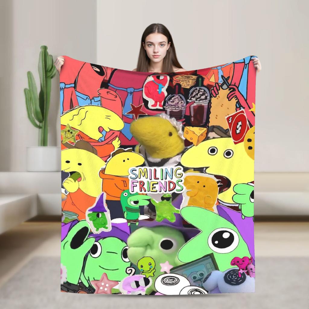 Smiling Friend Games Blanket Quality Warm Throw Blanket Winter Travel Office Outdoor Novelty Bedspread