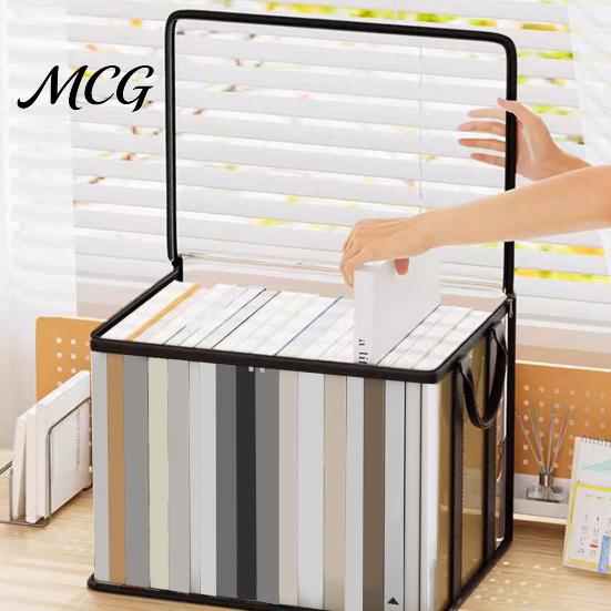 Stationery Storage Bag Clothes Bag, Transparent Large Capacity Book Organizer, with Zipper Desktop Solution And Handle Design, Portable for