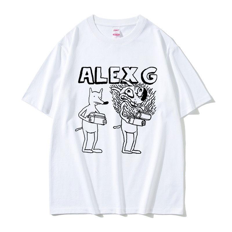 Летняя футболка с графическим принтом певца Alex G для мужчин и женщин, модная, с мультяшным принтом, летние футболки, мужская повседневная, 100% чистый хлопок, с принтом