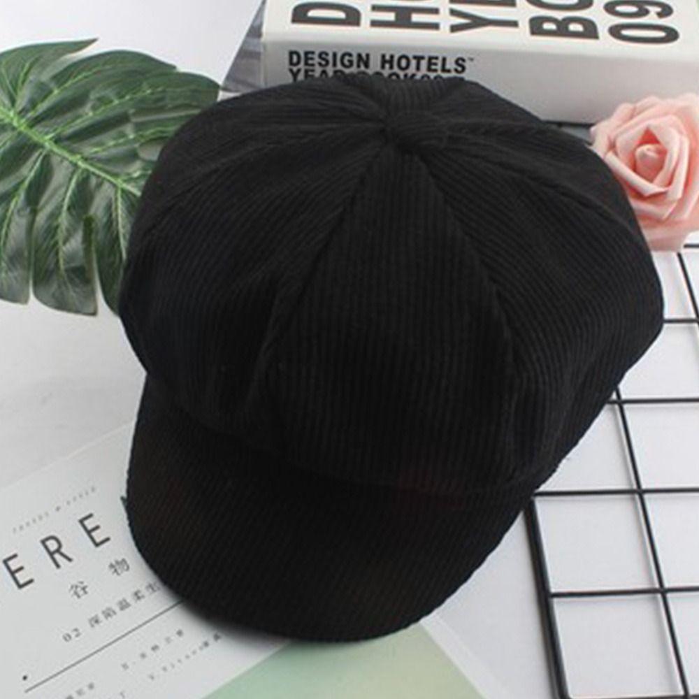 Windproof Corduroy Baseball Caps Vintage Newspaper Hat Autumn Winter Sun Cap for Women Girls