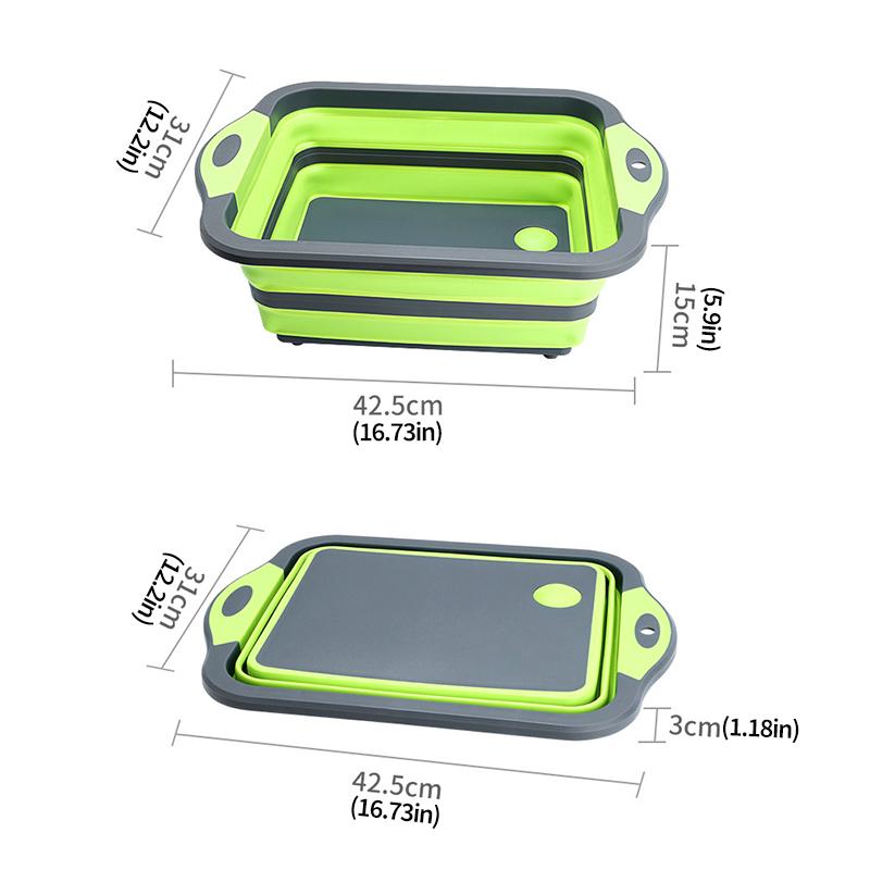 Складная разделочная доска, многофункциональная складная сливная корзина для раковины, моющееся сито для овощей, органайзер для хранения кухонной посуды