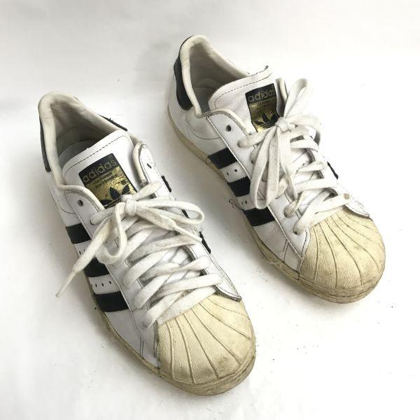 adidas Суперзвезда золотой язык кожаные кроссовки 7 25 белый(ИСПОЛЬЗОВАЛ)