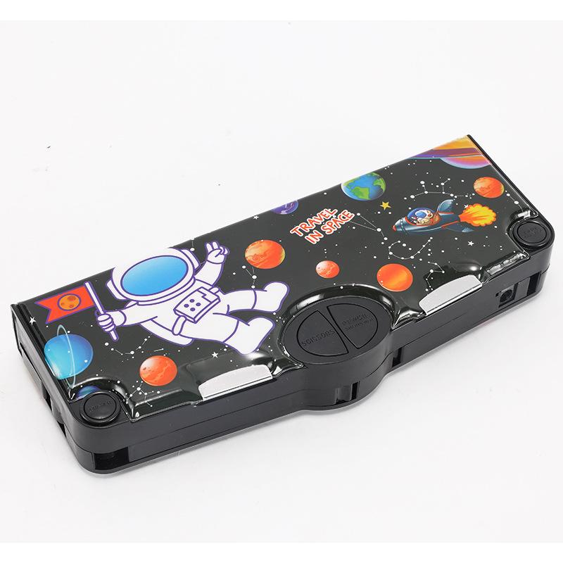 Двусторонний пенал-косметичка «Астронавт» для мальчиков: Многофункциональный, Деформируемый, Большой вместимости с кнопочным механизмом и секретным отделением