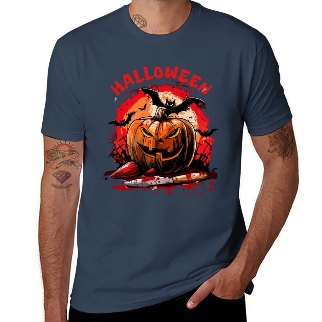 Happy Halloween Vintage Pumpkin Scene Tshirt T Shirts For Unisex Graphic Tees T Shirt Personalised Tshirt