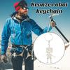 Винтажный брелок из бронзового металла, двусторонний робот, брелок для сумки, парный кулон для выпускного подарка