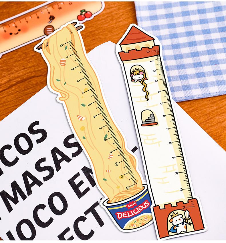 1pc Cartoon bus Magnetic Bookmark Ruler Student Cute High-value Bendable Ruler Special-shaped Magnetic Ruler