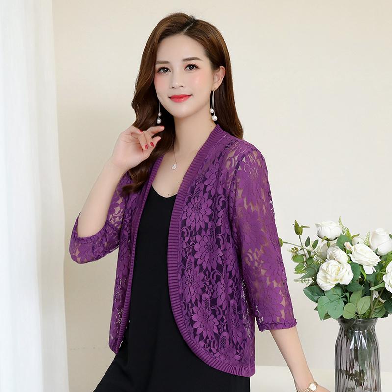 Кружевная шаль, женский кардиган большого размера, весна-лето, тонкое пальто, корейская версия, солнцезащитный крем, рубашка с кондиционером