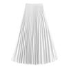 Women Midi Skirt Elastic High Waist Satin Pleated Skirt Solid Color Long Skirt Work Leisure Daily Wear