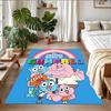 Anti‑Slip Crystal Velvet Floor Rug, Amazing World of Gumball Design Carpet for Indoor Living Bedroom Home Decoration