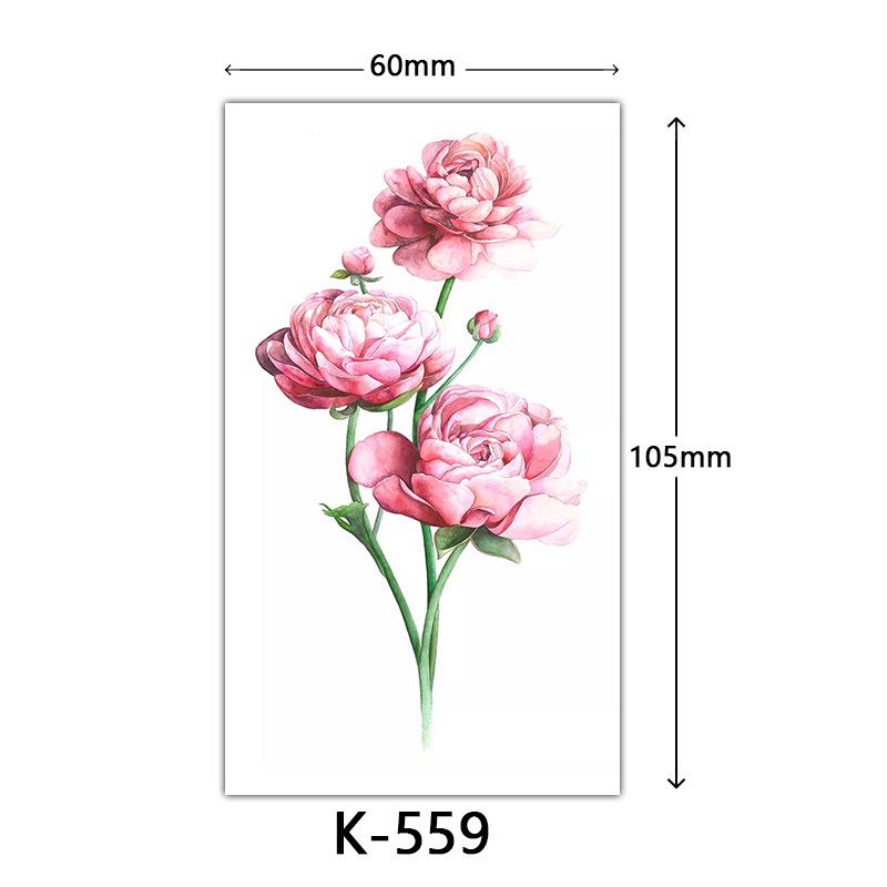 Waterproof Tattoo Stickers: English Letters, Flowers & Butterfly Sketches