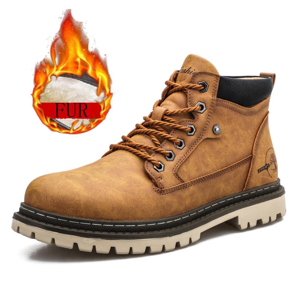 Men's Retro Casual Leather Men's Boots Vintage Lace Up Ankle Boot Cowboy Boots Combat Boots Outdoors Tooling Anti-slip Wearable