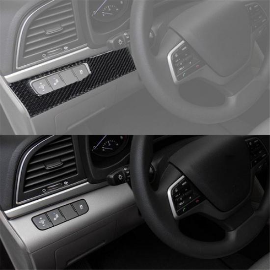 Carbon Fiber Interior Headlight Control Cover Trim For Hyundai Elantra 2016-18