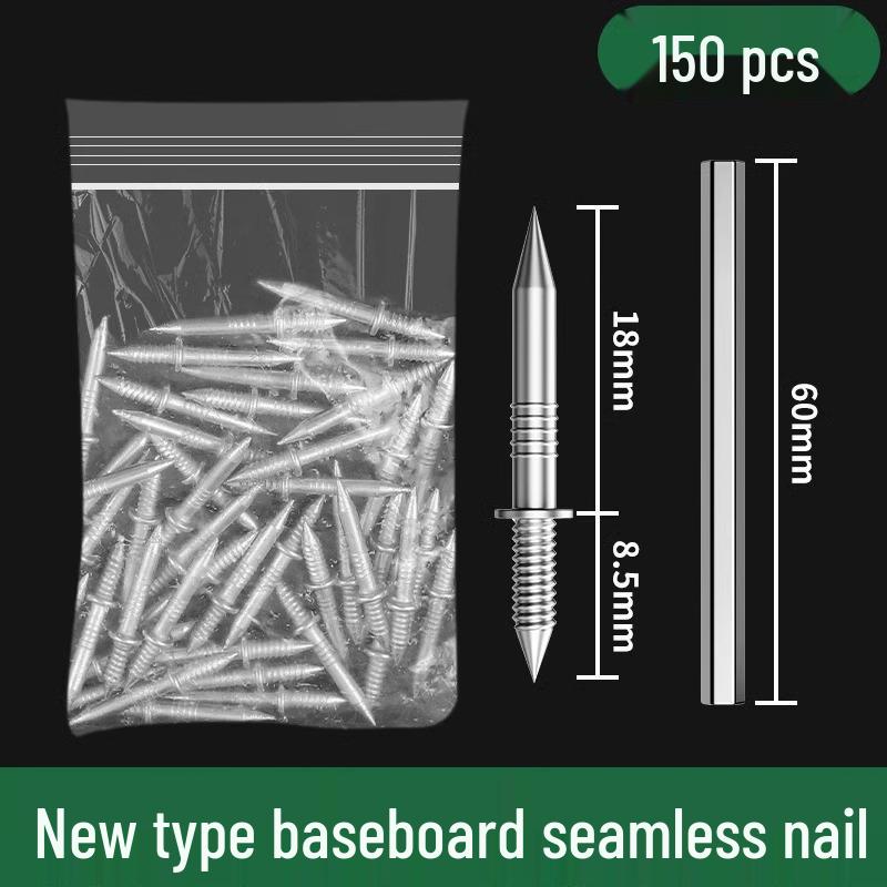 Плинтус из массива дерева, высокопрочные гвозди без шляпок для плинтуса и лестницы (Без пробивки)