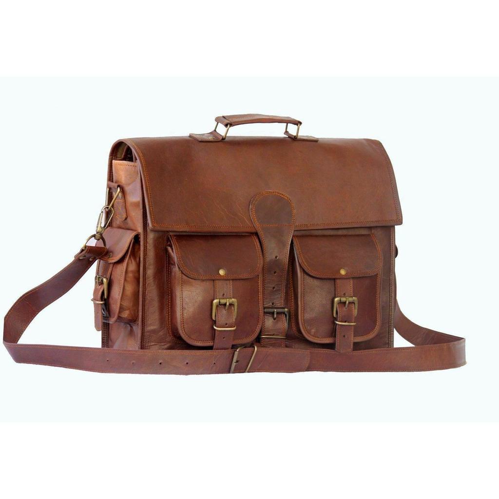 Винтажный портфель для ноутбука Artisan Messenger, сумка из натуральной кожи, сумка из натуральной кожи
