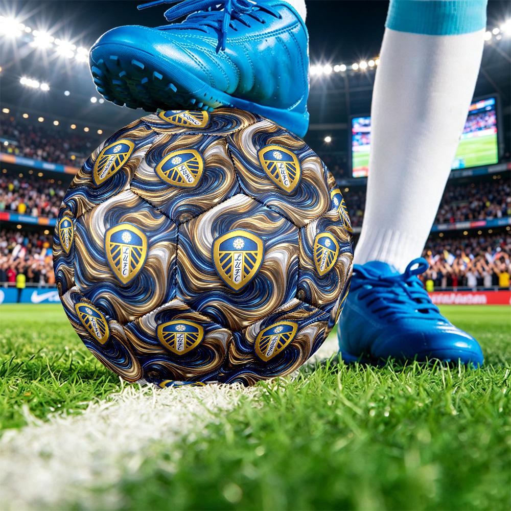 Футбольный мяч Leeds United, размер 5, с принтом, противоскользящий, для взрослых, футбольный сувенир для фанатов футбола