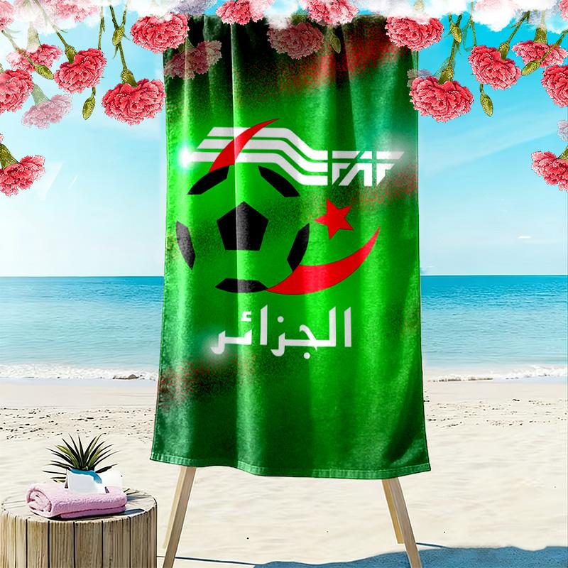 Fédération Algérienne de Football Print Beach Towel, Large Soft Quick Dry Towel for Beach Camping Swimming