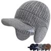 New Style Plush Fur Lined Winter Hat With Earflap Simple Color Beanie Hats For Men Keep Warm Cap Winter Hat Father Warm Gift