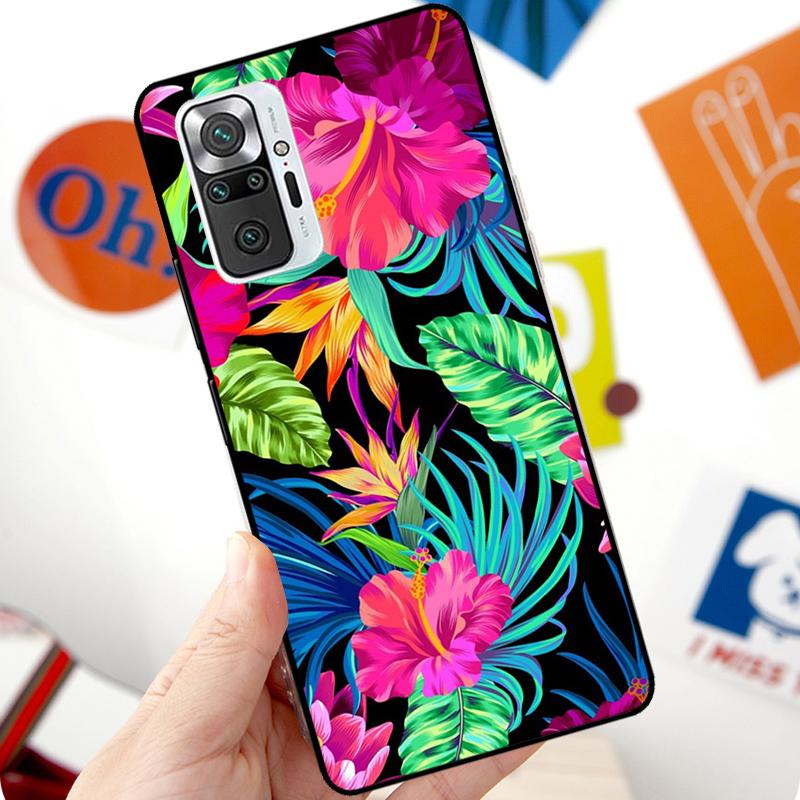 Tropical aloha Hibiscus pattern Case For Xiaomi Redmi Note 12 Pro 11 8 9 10 Pro 9S 10S 11S 12S Redmi 12C 10C 9C 10A Cover