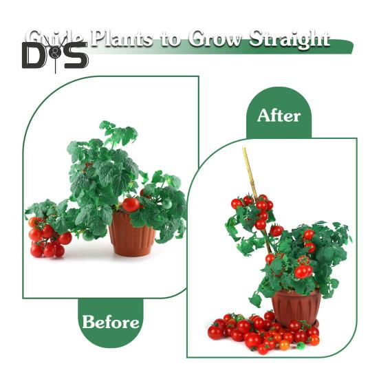 20 шт. бамбуковых опор для растений, многоразовые садовые опоры, натуральные бамбуковые палочки, опорные столбы для орхидей, томатов, овощей, вьющихся растений