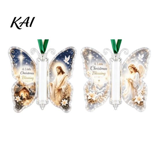 Unique Birthday Present for Friends 2Pcs Acrylic Butterfly Money Holder Hanging Ornaments, Decorative Cash Pendant Christmas Gift Decoration
