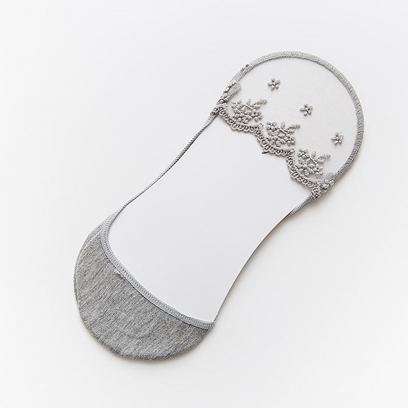 1/3 Pairs Summer Women Invisible Silicone Socks Summer Low Cut Liner Ankle Sock Ladies Lace Flower Soft Casual No Show Non-skid Boat Socks