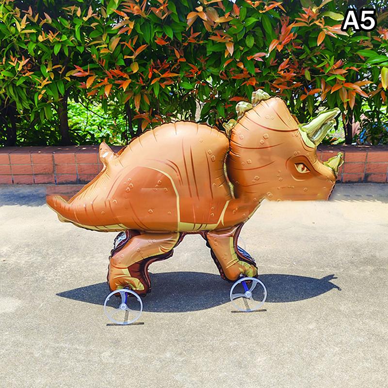 4D Cartoon Foil Balloons Elephant Stand Walking Balloon With Wheel For Kids Birthday Party Decoration Baby Shower