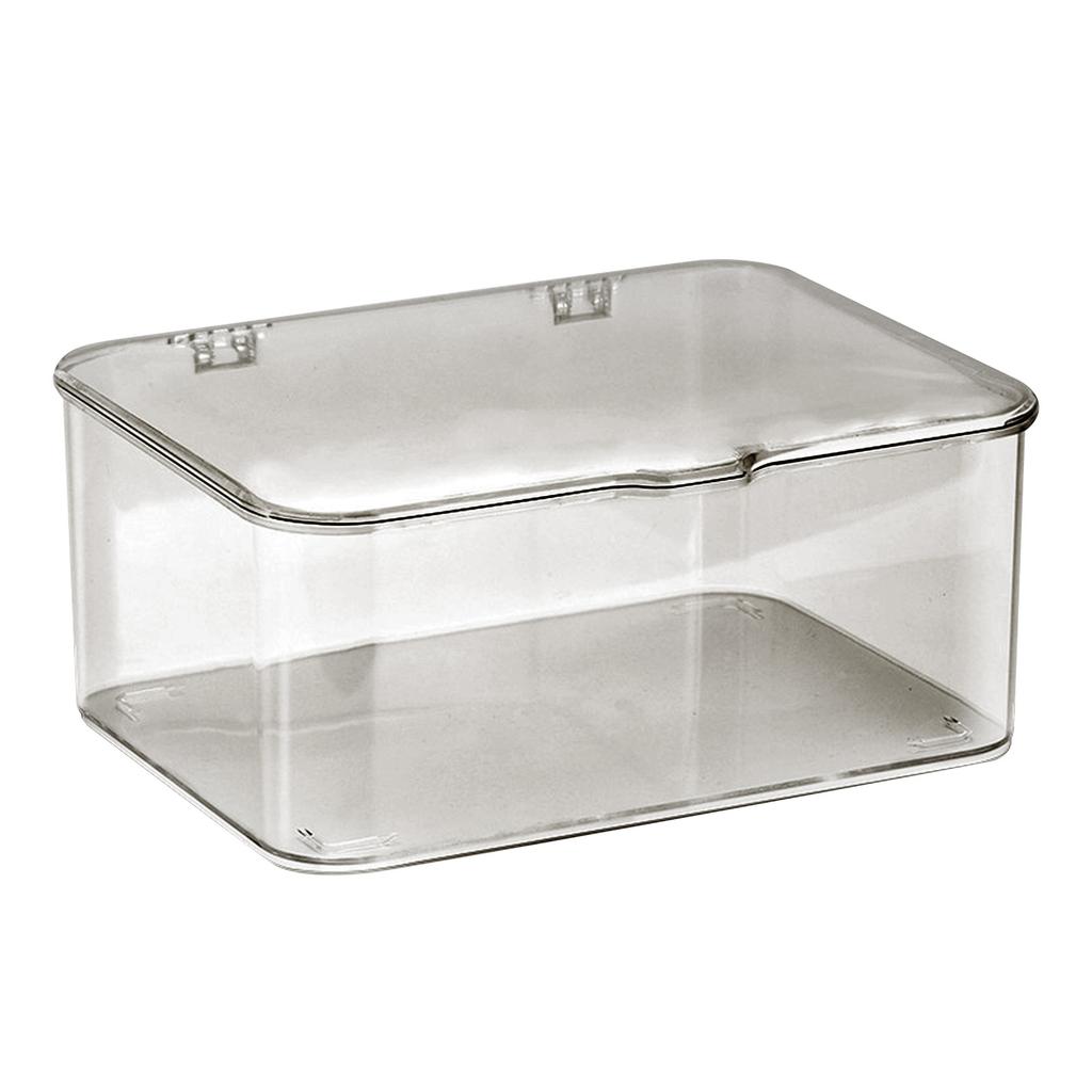 Desk Storage Box Plastic Large Capacity Dustproof Multi Functional Phone Case Storage Holder with Lid Light Gray