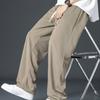 Men Sport Pants Loose Straight Wide Leg Drawstring Elastic Waist Soft Breathable Solid Color Gym Traning Jogging Sweatpants Full Length Trousers