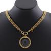CHANEL Loupe Pendant Necklace 2 vintage Plated Gold 106.1g Women Used