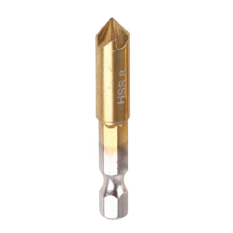 Зенкеры и кернер набор 3 шт. 1/4" шестигранный хвостовик HSS 5-заходные 90°