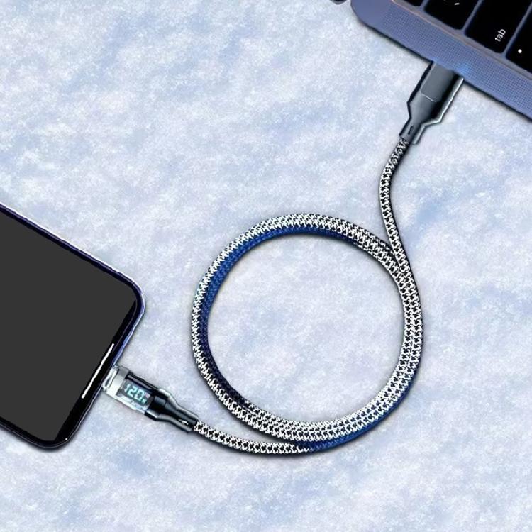Светодиодный цифровой дисплей 120 Вт Кабель Type C — Type C Быстрая зарядка 120 Вт Кабель для передачи данных Проводной шнур Для мобильного телефона