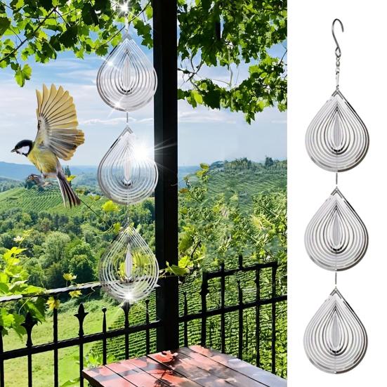 3D Ветряной спиннер Капля воды Декорация для отпугивания птиц Подвесной для улицы Сада Двора Фермы