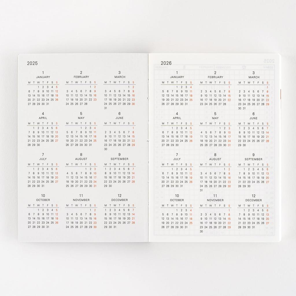 Планировщик Hobonichi Techo 2025 1 страница в день Январь Понедельник [A6 / (английский) / / начинать]